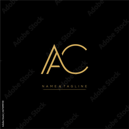 Alphabet letters icon logo CA minimalist © mei