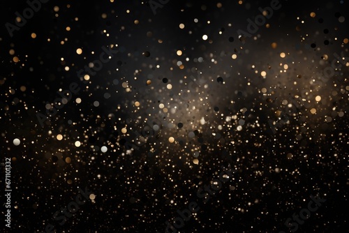 Background of white and yellow sequins on a black background