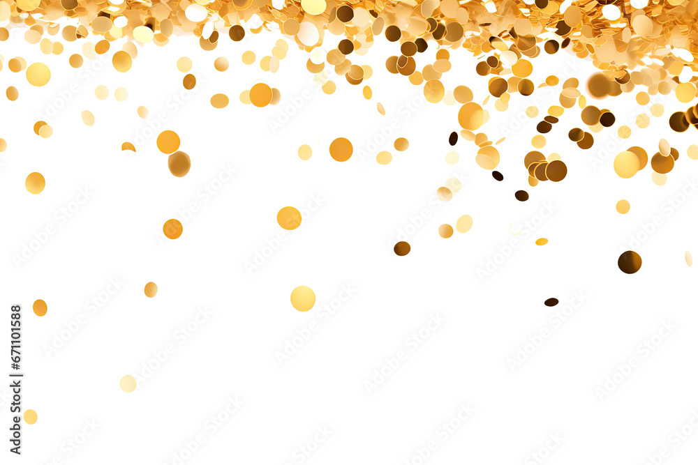 Golden confetti with transparent background. Celebration and party concept. Golden confetti with transparent background. Celebration and party concept.