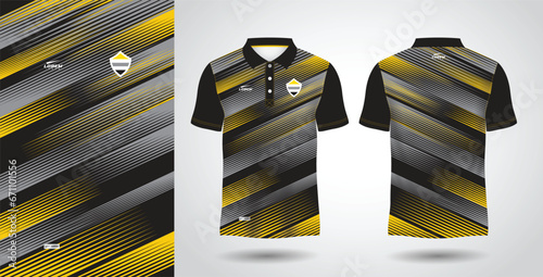 yellow and black sublimation shirt for polo sport jersey template