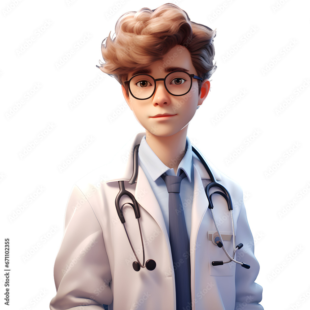 3d cartoon male doctor man isolated on transparent background hyper-realistic photography 3d cartoon male doctor man isolated on transparent background hyper-realistic photography