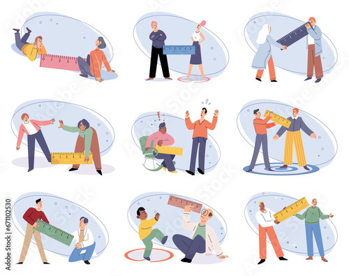 Social distance vector illustration. Society must unite to implement social distancing measures effectively Isolating oneself when feeling unwell is personal responsibility Social distancing