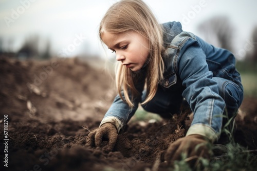 shot of a young environmentalist working with soil photo