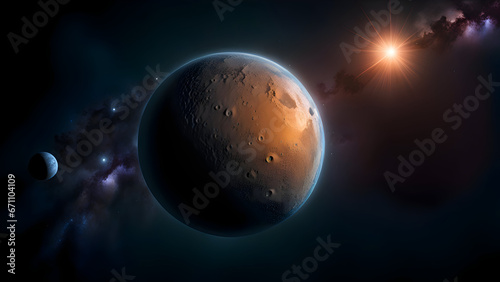 Illustration of moon in space.