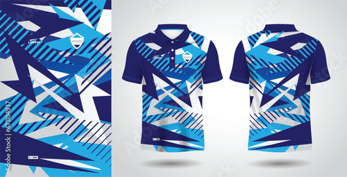 blue sublimation shirt for polo sport jersey template