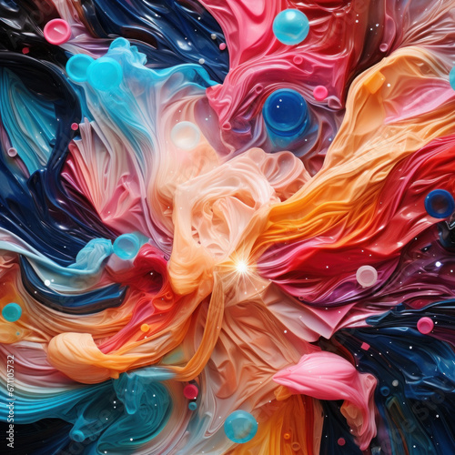 Abstract multicolored space background made of plastic waves