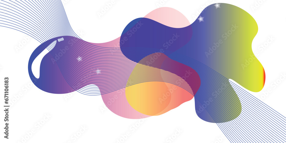 Color gradient background design. Abstract geometric background with liquid shapes. Cool background design for posters