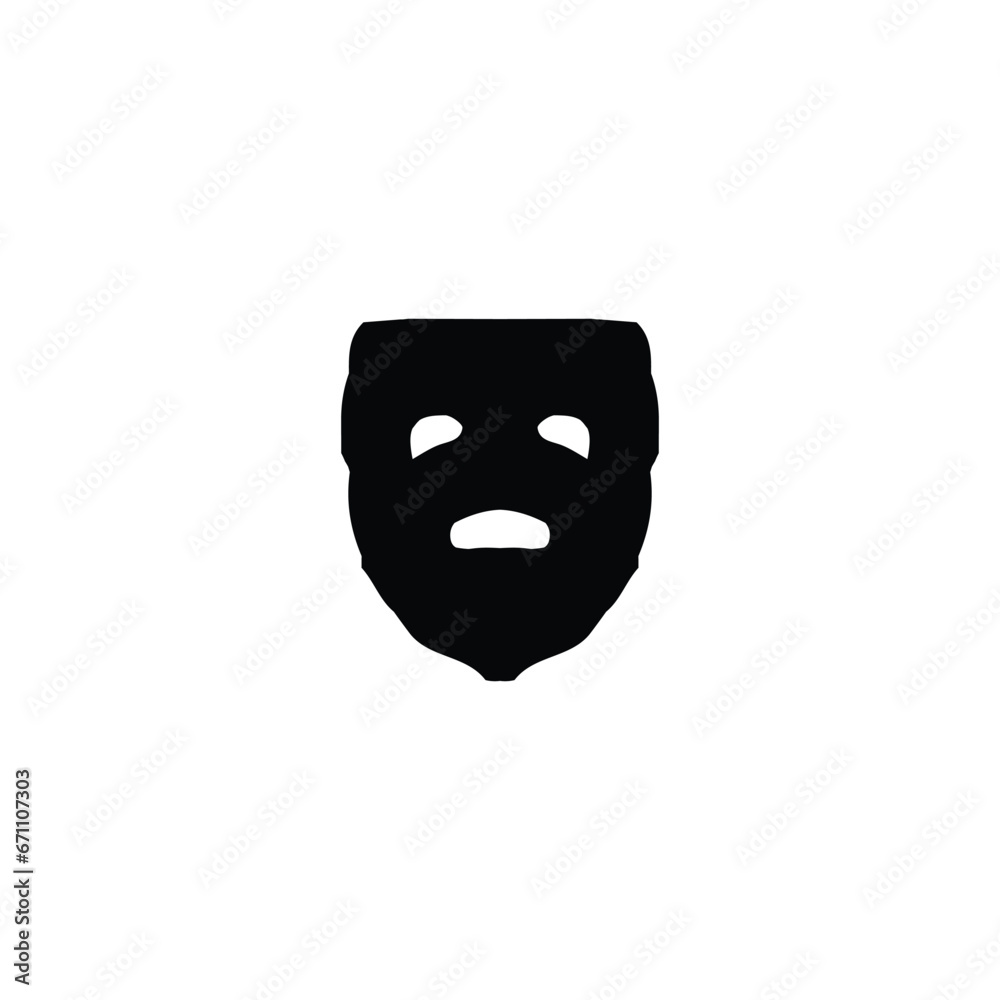 Theater mask icon. Simple style theater ticket sale poster background symbol. Theater mask brand logo design element. Theater mask t-shirt printing. Vector for sticker. Theater mask icon. Simple style theater ticket sale poster background symbol. Theater mask brand logo design element. Theater mask t-shirt printing. Vector for sticker.