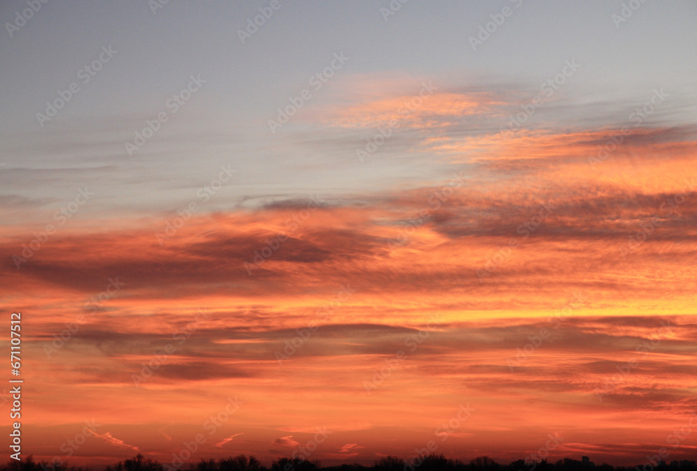 Colorful cloudy sky at sunrise as natural background