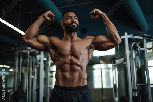 guy flexing muscles post a rewarding workout