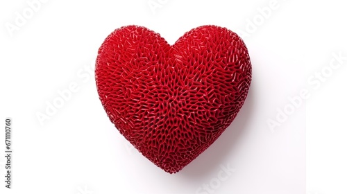 Symbol of Love and Valentine's Red heart shape isolated on white background.