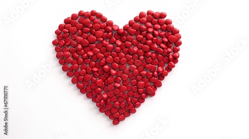 Symbol of Love and Valentine's Red heart shape isolated on white background.