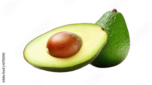 Fresh avocado isolated on white background.