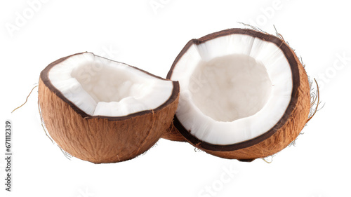 Fresh coconut isolated on white background.