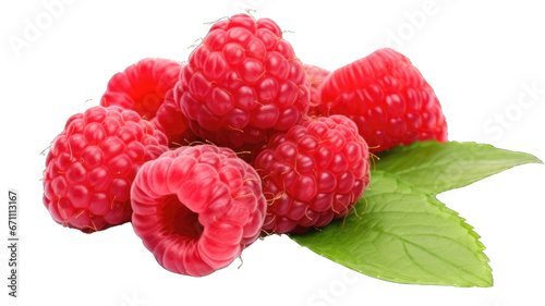 Fresh raspberry isolated on white background.