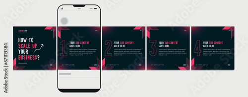 Set of Linkedin Carousel Post, editable social media Instagram carousel post, modern and creative business carousel post template, eps 10.