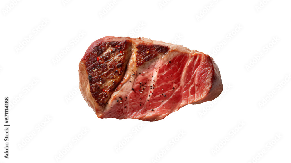 Fototapeta premium wonderfully juicy grilled steak isolated against transparent background