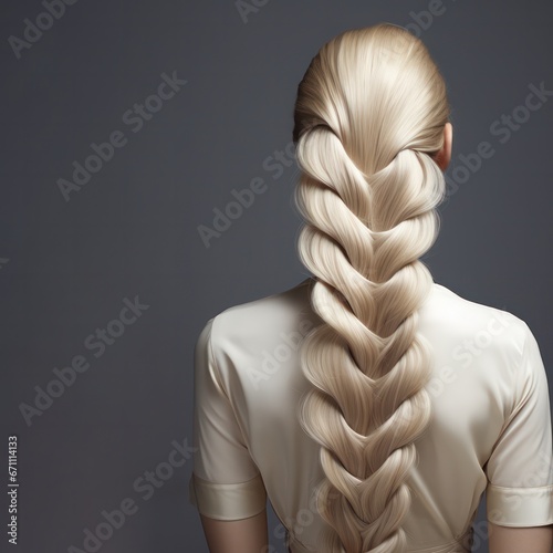 blond hair braid hairstyle from behind