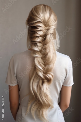 Wallpaper Mural blond hair braid hairstyle from behind Torontodigital.ca