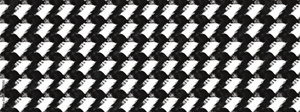Seamless simple vintage houndstooth checker pattern. Tileable black white gingham hound tooth background texture. Trendy classic geometric fashion clothing motif