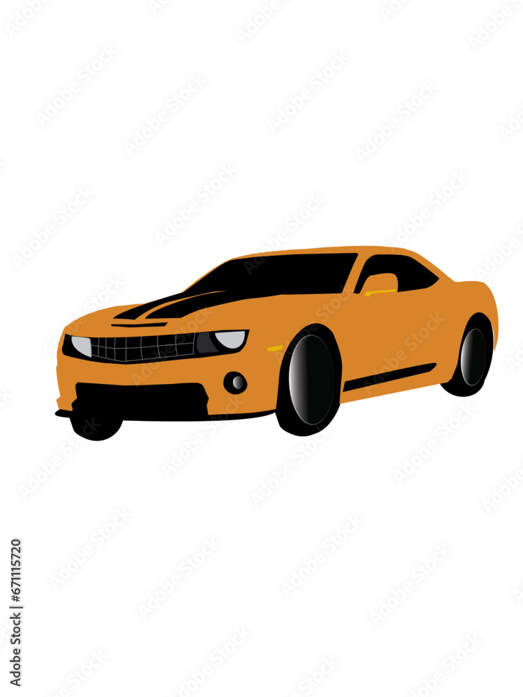 Orange sports car.