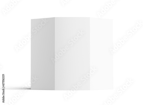 Blank A4 Trifold brochure render on transparent background © DAkreev