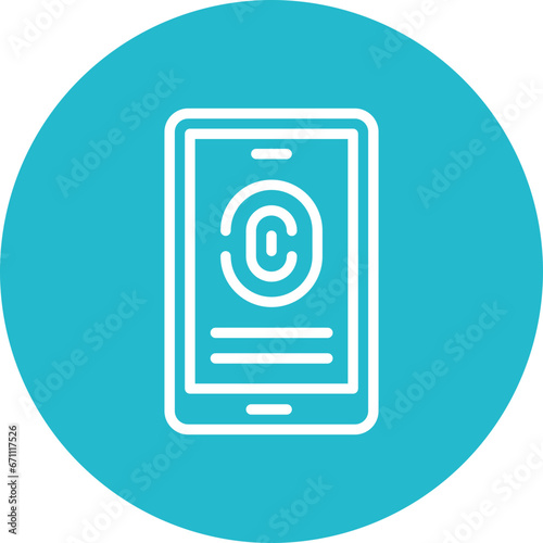 Mobile Fingerprint Lock Icon