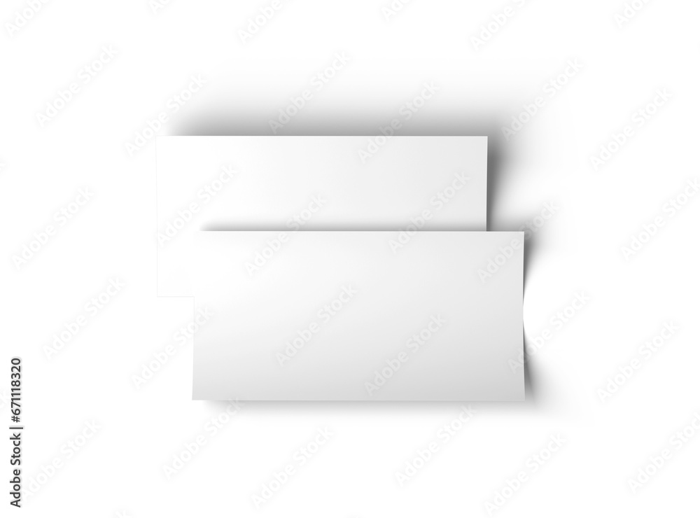 Blank 8.3x3.9inc DL flyer render to present your design. On transparent background Blank 8.3x3.9inc DL flyer render to present your design. On transparent background
