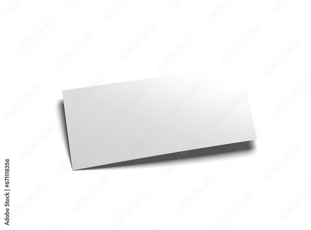 Blank 8.3x3.9inc DL flyer render to present your design. On transparent background Blank 8.3x3.9inc DL flyer render to present your design. On transparent background