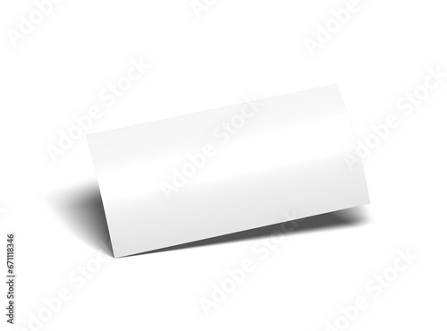 Blank 8.3x3.9inc DL flyer render to present your design. On transparent background 