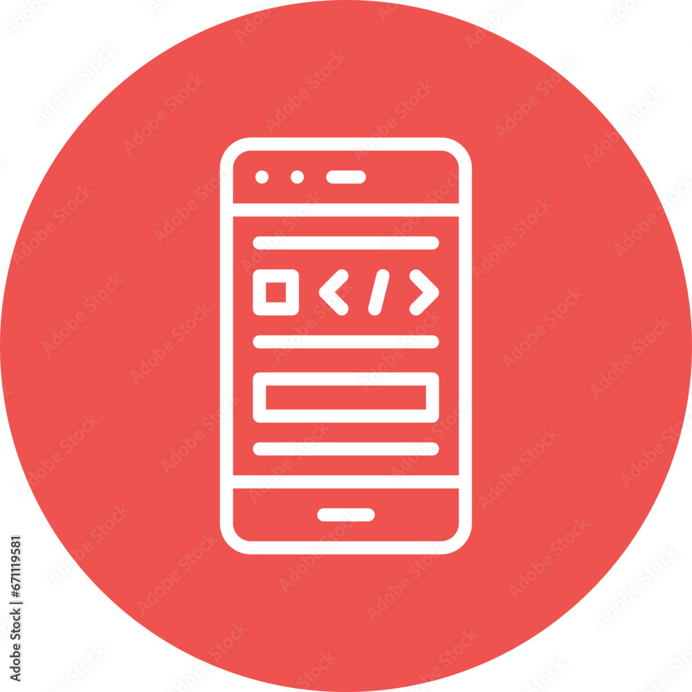 Smartphone Coding Icon Smartphone Coding Icon