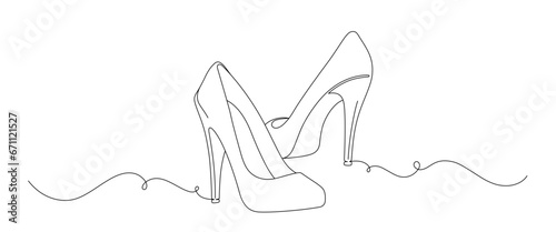 line art style women shoes. wedding, valentine, christmas, celebration elements.