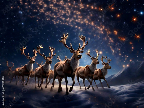 Christmas Reindeer forest . Generative Ai © Kdp Vibe