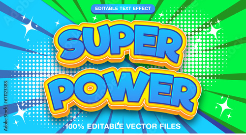 Super power 3d editable text effect template