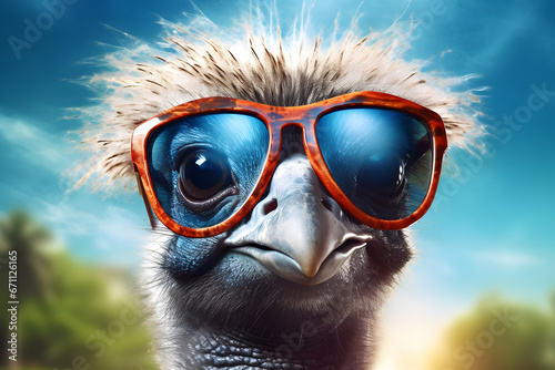 Ostrich in Sunglasses photo