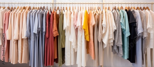 Stylish clothing displayed in a boutique
