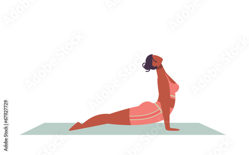 Yoga posture. Girl practising yoga. healthy Lifestyle. Colorful flat vector illustration isolated on a white background.