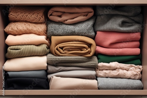 Organized Wardrobe: Neatly Folded Knitwear