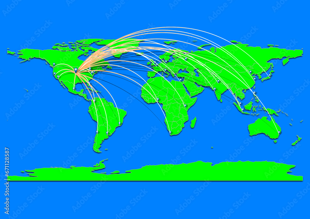Naklejka premium Lincoln, United States of America map - Concept map for Lincoln, United States of America on World map. Suitable for export concepts. File is suitable for digital editing and prints of all sizes.