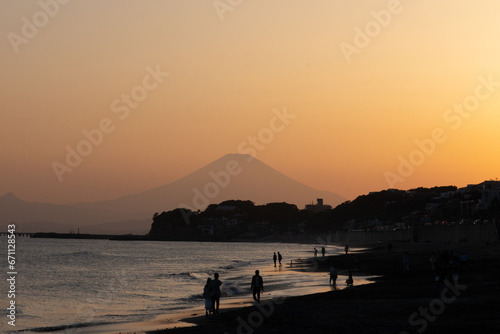 富士山　夕焼け