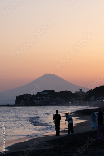 富士山夕暮れ