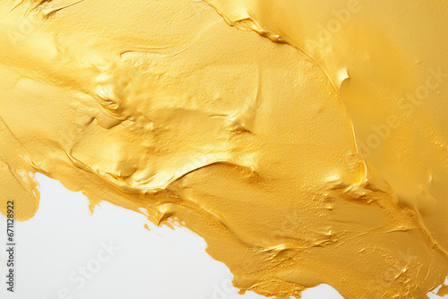 Wallpaper Mural Gold paint on a white background. Texture of gold paint. Copy space.  Torontodigital.ca