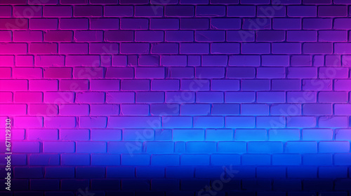 an abstract dark brick wall, bathed in the soft, atmospheric lighting characteristic of Neonpunk aesthetics. The interplay of light purple and dark azure, complemented by gentle rays of light
