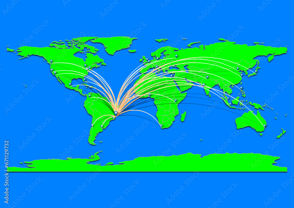 Naklejka premium Linhares, Brazil map - Concept map for Linhares, Brazil on World map. Suitable for export concepts. File is suitable for digital editing and prints of all sizes.