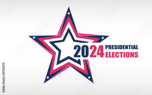 Star USA Flag Concept 2024 Election Stamp