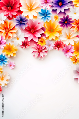 Valentine's Day background with colourful flowers. AI generativ. © Dar1930