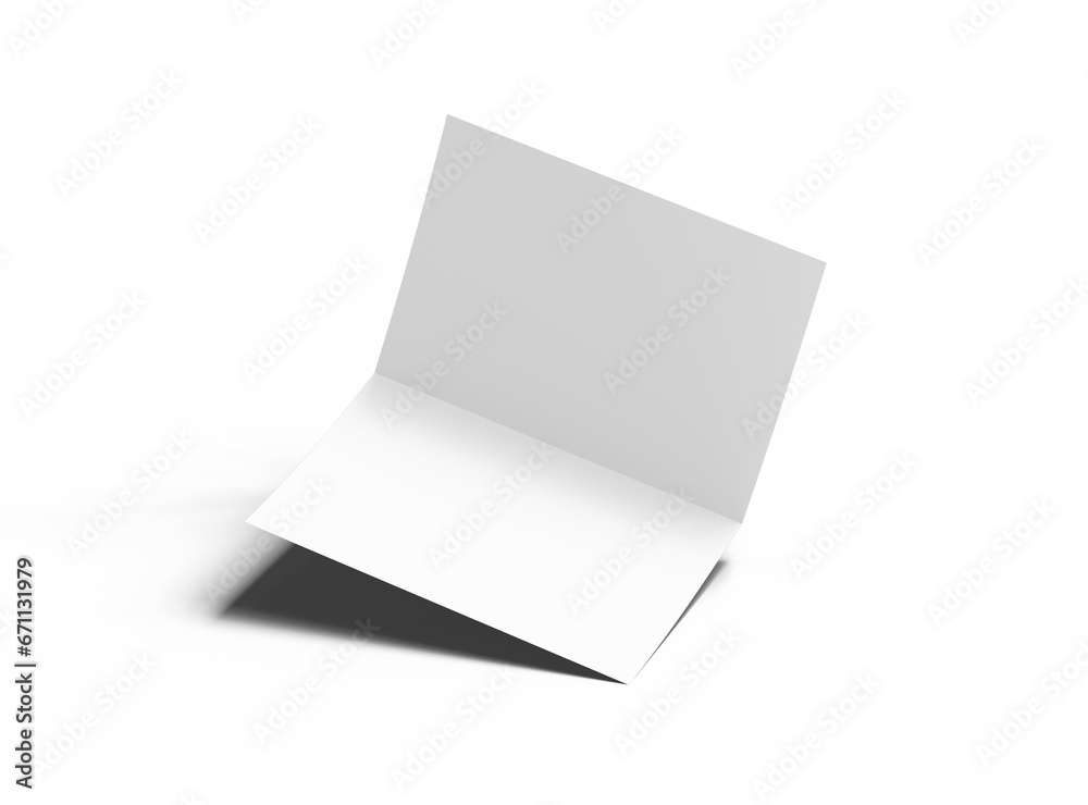 Blank A4 Half Sheet Fold brochure render to present your design. On transparent background Blank A4 Half Sheet Fold brochure render to present your design. On transparent background