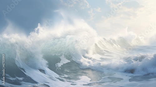 Fototapeta Naklejka Na Ścianę i Meble -  Image of frothy white ocean waves.