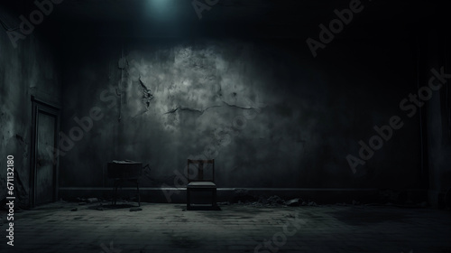An image of a dark and creepy concrete room. © kept