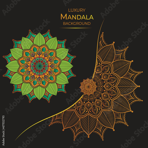 luxury ornamental colorful mandala background design.
